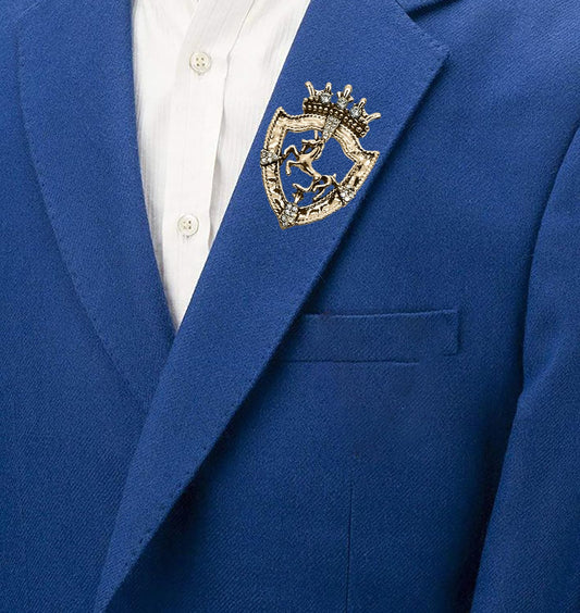 SYGA Brooch Cross-Border Alloy Retro Boys Clothing Corsage Pin Men's Chest Suit Accessories(Ancient Bronze)