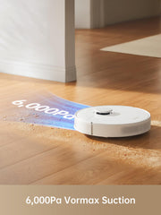 Dreame D10 Plus Gen 2 Robot Vacuum Cleaner with Automatic Dust Emptying, Stores up to 90 Days of Dust, LiDAR Navigation, 6000 Pa Suction Power for Carpets and Pet Hair, 285-Minute Battery, White