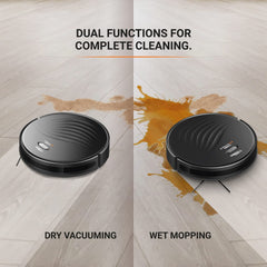 Eureka Forbes Robo Vac N Mop X3 2 in 1 Robotic Vacuum Cleaner with App Control, 2700 Pa Suction Power, Gyroscope Navigation, Wet & Dry Cleaning (Black)