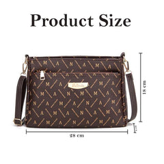 MOMISY Sling Bag with Long Strap for Women Shoulder Zipper Closure Handbags Multipurpose Crossbody ladies Daily (Alphabet)