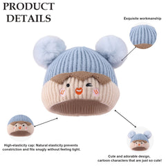 MOMISY Baby Cap Soft Beanie Woolen Hat for Spring Winter Autumn, Newborn Infant Toddler Kids, 1 to 5 Years (Blue)