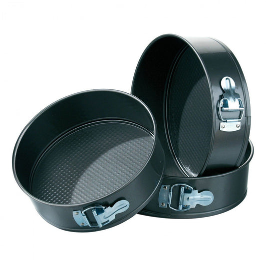 SYGA 3Pcs Non-Stick Springform Cake Pan, Baking Tray,Round, 18/20/22cm,Black