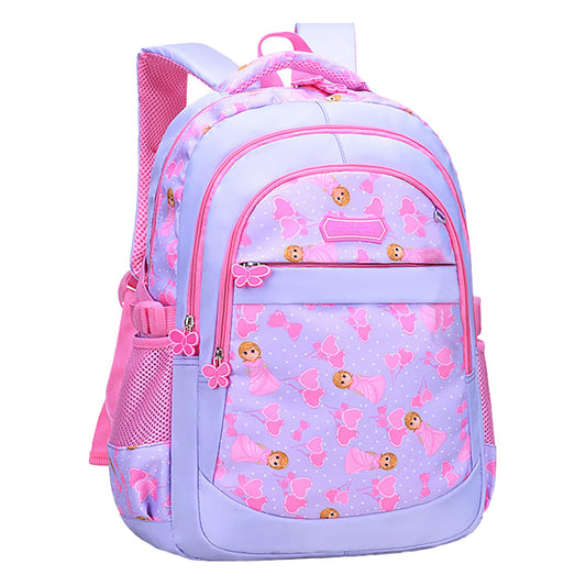 SYGA Girls Schoolbag, Lightweight and Cute Printed Design For Primary School Students (Purple)