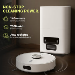 TIRON TRV 20 Max Robotic Vacuum Cleaner, Self-Empty Station, 2-in-1 Vacuum & Mop, Lidar Navigation, 5000 Pa Suction, Highest Battery & Longest Runtime, Obstacle Climbing, Advanced Mapping