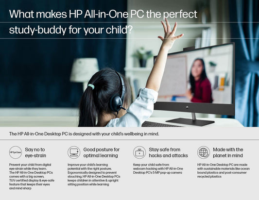 HP All-in-One PC 12th Gen Intel Core i3-1215U 24-inch(60.5 cm) FHD Desktop (8GB/512GB/Win 11/Wireless Keyboard and Mouse Combo/IR Privacy Camera/Intel UHD Graphics/MSO/Jet Black) 24-cb1802in