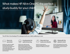 HP All-in-One PC 12th Gen Intel Core i3-1215U 24-inch(60.5 cm) FHD Desktop (8GB/512GB/Win 11/Wireless Keyboard and Mouse Combo/IR Privacy Camera/Intel UHD Graphics/MSO/Jet Black) 24-cb1802in