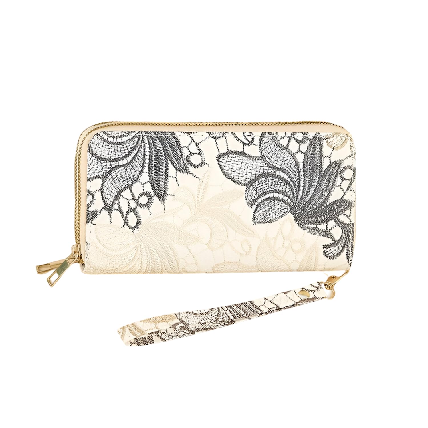 SYGA Women's  Zip-Around  Wallet with Flower Pattern, Card and Coin Holder