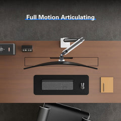 ETHU Heavy Duty Monitor Arm, Gas Spring Monitor Stand for 17-45 Inch Screens up to 17 kg, Adjustable Monitor Mount with C-Clamp & Grommet Base, Ergonomic Computer Monitor Mount (Single White)
