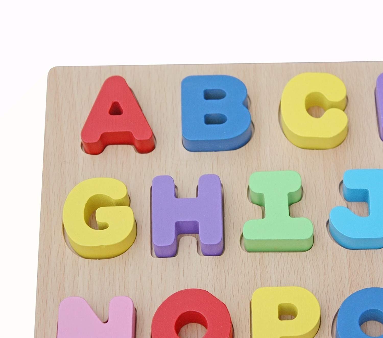 SYGA Educational Wooden Alphabet Block Puzzle Uppercase Letter Learning Toy