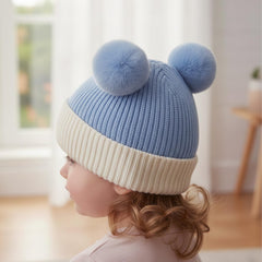 MOMISY Baby Cap Soft Beanie Woolen Hat for Spring Winter Autumn, Newborn Infant Toddler Kids, 1 to 5 Years (Blue)