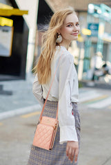 SYGA Lingge Mobile Phone Bag Fashionable Blue Versatile Mobile Phone Bag Ladies Shoulder Bag