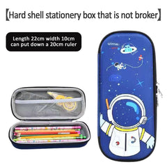 SYGA Children's Universe Space and Astronaut Pencil Case Pouch Portable Multifunction Pen Case with Compartments for Boys & Girls (Dark Blue)