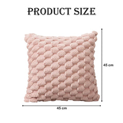MOMISY Corduroy Cushion Throw Pillow Covers, Honeycomb Pattern, 45 x 45 cm, Set of 5 (Pink)