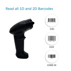 SYGA Wireless 1D 2D QR Barcode Scanner, 3 in 1 Compatible with Bluetooth Function & 2.4GHz Wireless & Wired Connection, Connect Smart Phone Tablet PC USB Image Bar Code Reader