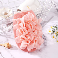 SYGA 2-in-1 Skin-Friendly Bath Towel Flower Scrub Gloves Foaming Clean Bath Sponge Double-Sided Bath Tub Body Shower Scrub (Blue)