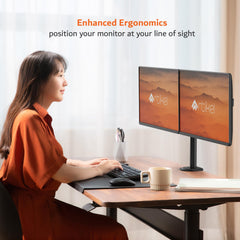 Artikel Double Monitor Desk Mount | Adjustable Heavy Duty Monitor Arms | VESA Mount with C Clamp & Grommet Mounting Base | Computer Monitor Stand for Screen up to 27 inch | Table Mounted | Black
