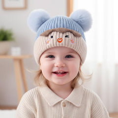 MOMISY Baby Cap Soft Beanie Woolen Hat for Spring Winter Autumn, Newborn Infant Toddler Kids, 1 to 5 Years (Blue)