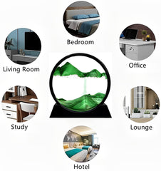 SYGA Quicksand Art Living Room Decoration Creative 3D Hourglass Painting Home Gift (12 Inch, Black)