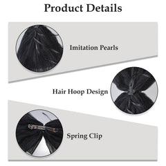 MOMISY Bow Shaped Hair Clip, Hair Accessories for Women and Girls (Net Black, Free)