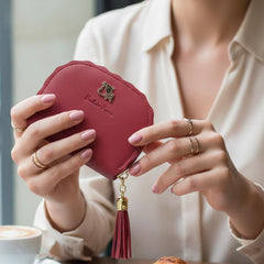 MOMISY PU Leather Women's Credit Debit Card Holder Money Wallet Purse Clutch (20 Slots Maroon)