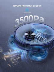 Laresar Robot Vacuum Cleaner With Mop,3500Pa 200 minutes runtime With 3L Self Emptying Station,Works With Alexa,Editable Map,Lidar Navigation,3-In-1 Robot Hoover For Pet Hair,App Control(L6 Nex),Black
