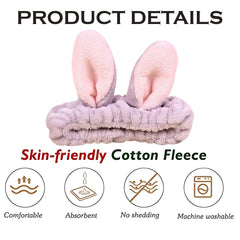 MOMISY Elastic Women's Lovely Hair Band Wash Face Spa Headband-Washable Facial Band Makeup Wrap Headbands Fits All Head Sizes (Purple Pink/)