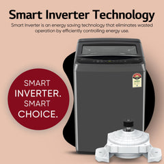 LG 7 Kg 5 Star Smart Inverter Technology Fully Automatic Top Load Washing Machine (T70VBMB1Z, Auto Prewash, Turbodrum, Stainless Steel drum, LED Display, Smart Diagnosis Middle Black)