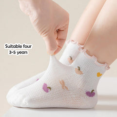 MOMISY 5 Pairs Baby Kids Girl Boys Tube Socks Toddlers Comfortable Ankel Length gifts (IN, Age, 3 Years, 5 Years, Lace White)