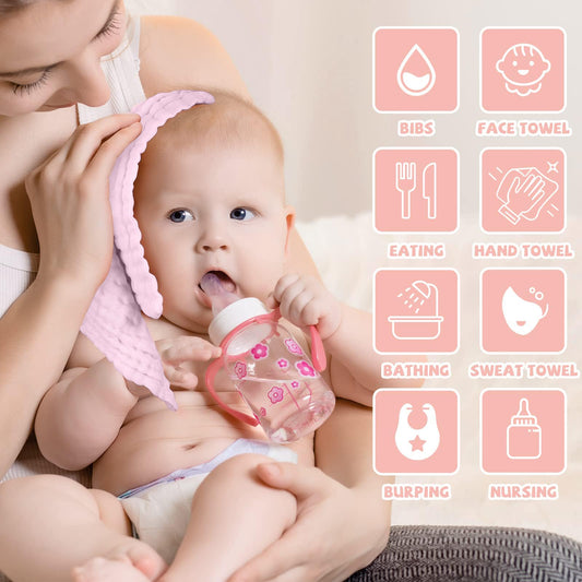 SYGA Baby Napkin Six-Layer Gauze 30 * 30 Plain Color Square Scarf Five Baby Children's Handkerchief Seersucker Small Square Scarf