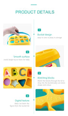 Syga 16 Pcs Baby's First Building Blocks - for Baby Kids - Alphabets and Shapes Learning
