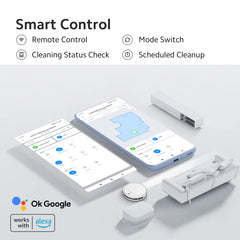 MI Xiaomi Robot Vacuum-Mop 2i, 2200 Pa Powerful Suction, 450 mL Large-Capacity Dustbin, Electronically-Controlled 270 mL Water Tank, Controls remotely via app, Alexa/GA Enabled, White