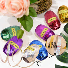 7 Pack Curling Ribbon Metallic Balloon Roll Gift Wrapping Balloon Curling Ribbon for DIY Crafts Wedding Birthday Christmas New Year Party Decoration (Mixed Color)