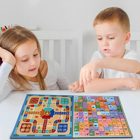 SYGA Children 2-in-1 Magnetic Flying Chess Set with Pair and Match Game, Educational Toy for Ages 4-8 Years Old