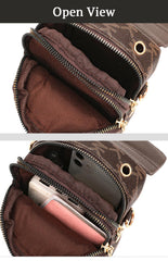 SYGA Women's Small Square Bag Letter Versatile Shoulder Bag Western Style Crossbody Mini Mobile Phone Bag(Brown)