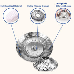 SYGA Stainless Steel Vegetable Steamer Basket/Insert for Pots, Pans, Crock Pots & More. 7.5" to 11"