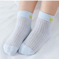 MOMISY 5 Pairs Tube Socks for children Toddlers Infant Baby Girl Boys (ThinCrown-Boys, 3 Year to 5 Year)