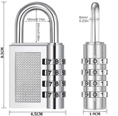 SYGA 4 Digit Combination Padlock, Security Padlock, Luggage Travel Locks, Code Lock with Alloy Body for Travel Suitcases Luggage Bag Case Locker, School Gym, Bike Lock - Zinc Finish (Black)