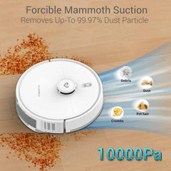 MILAGROW Imap15 AI Plus, Lidar, Convertible Robotic Vacuum Cleaner, Powerful 10000Pa Suction, 3.5L Self-Empty Dustbin, 70 Days Handsfree, 5200 Mah Battery, WiFi/APP/Alexa/Remote, (White), 260 Minutes