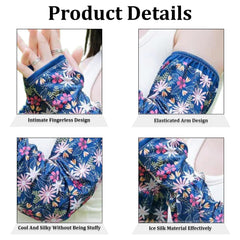 MOMISY UV Sun Protection Arm Sleeves with Thumb Hole Sun Protection Hand Cover for Running and Cycling for Women, Loose-Fit Cooling Cover, 1 Pair (Green)