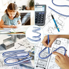 SYGA Round Flexible Curve Measuring Curvilinear Scale Vinyl Drawing Rulers Curves (60 cm / 24 Inch)