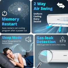 Voltas 243V Vectra Elite 2 ton 3 star inverter Split AC|4-IN-1 Adjustable mode|Energy Efficient|High ambient Cooling-cools even at 52Â°C|Anti dust filter with Anti-microbial coating|Copper Coil| White
