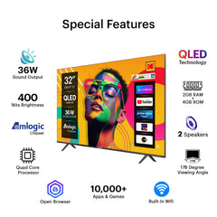 Kodak QLED SE 80 cm (32 inch) QLED HD Ready Smart Linux TV 2025 Edition (32QSE5080)