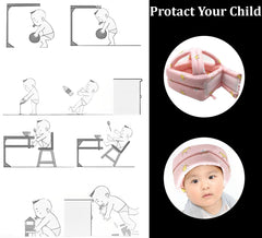 SYGA Baby Head Protector Toddler Infant Safety Helmet Head Protection for Unisex Learn to Walk Crawling Adjustable Head Protective Hat -Pink Crown for 0-3 Years