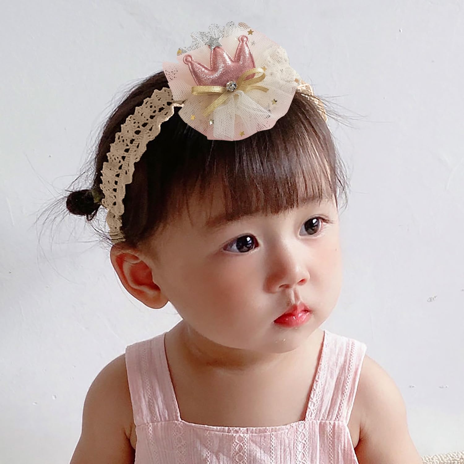 SYGA 3 Pcs Baby Girl Headband Soft Flower Bow Strechable Hairband Suitable For Newborns, Infants, Toddlers and Kids 0-3 Years(Color - 1014)