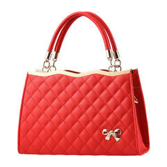 SYGA Women's Handbag with Bow Detail Elegant Shoulder Bag with Zipper Closure & Multiple Pockets