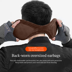 SYGA Winter Men's Trendy Warm Earmuffs Thickened Plush Back-Worn Earmuffs Winter Cold-Proof(Coffee)