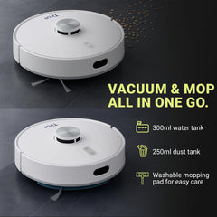 TIRON TRV 20 Max Robotic Vacuum Cleaner, Self-Empty Station, 2-in-1 Vacuum & Mop, Lidar Navigation, 5000 Pa Suction, Highest Battery & Longest Runtime, Obstacle Climbing, Advanced Mapping
