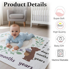 MOMISY Baby Milestone Blanket and Props for Baby's |1 to 12 Months Prop |Baby Bedding |Ac Room Blanket for Summer|Newborn| Infants Winter Blanket(Bear)