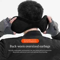 SYGA Winter Men's Trendy Warm Earmuffs Thickened Plush Back-Worn Earmuffs Winter Cold-Proof(Black)