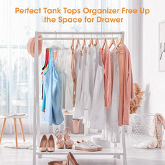 MOMISY Tie Belt Clothes Wooden Closet Hanger Tie Storage Racks Wood Belt Hanger Multipurpose Wardrobe Organizers for Men Women Belt Tie Scarf Messenger Bag Supplies (24 HooksWhite)